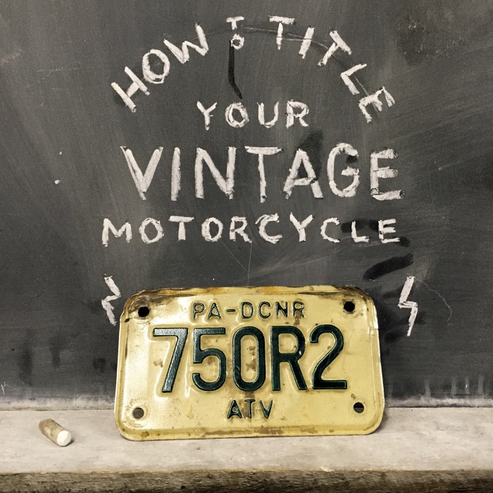 How to get a Motorcycle Title Chin on the Tank Motorcycle stuff in Philadelphia.